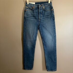 New Re/Done 90s High Rise Ankle Cropped Jeans Size 25